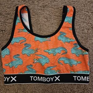 TomBoyX Essentials soft bra LC Later Gator print orange size medium discontinued